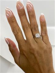 Lady's Diamond Engagement Ring 31 Diamonds .59 Carat T.W. 14K White Gold 3.2g